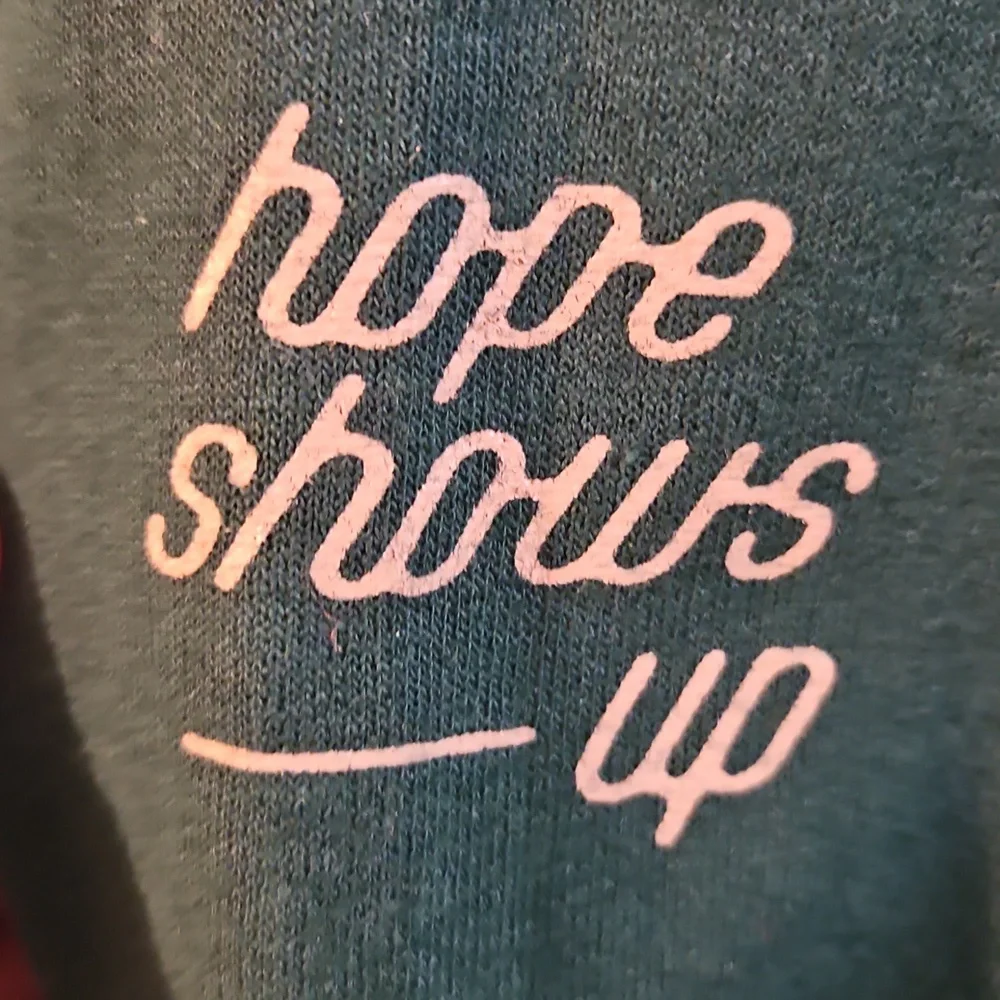 TWLOHA (To Write Love On Her Arms) DAISY HOODIE ADULT UNISEX: GREEN: EUC:SIZE XL - Picture 3 of 5